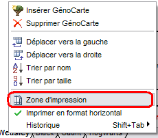 Toggle the View Print Area from GénoCarte context menu