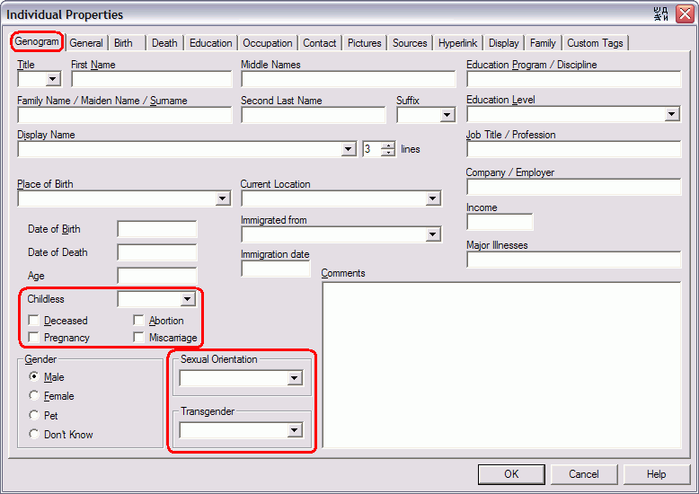 Genogram Dialog