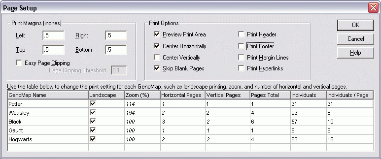 The Page Setup Dialog