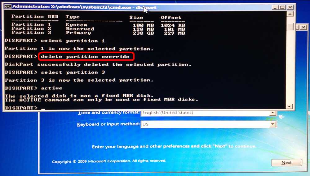 The selected disk is not a fixed MBR disk.
